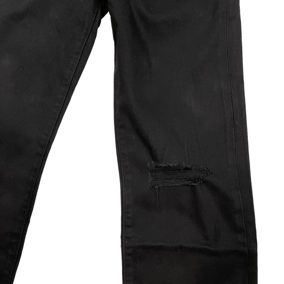 Levi's Premium 724 Distressed High Rise Straight Jeans Black Size 26x32 - Picture 6 of 9